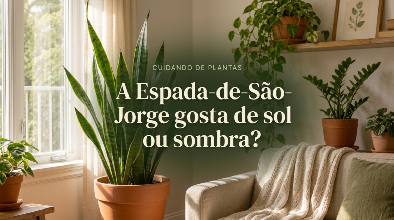 A Espada de São Jorge tolera sombra, mas cresce melhor com luz indireta forte e adaptação ao sol.